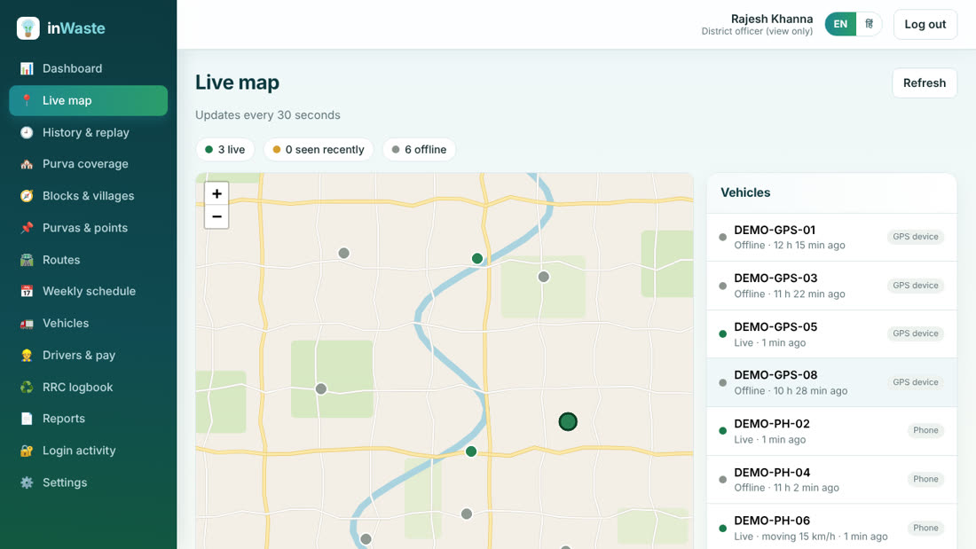 Live map